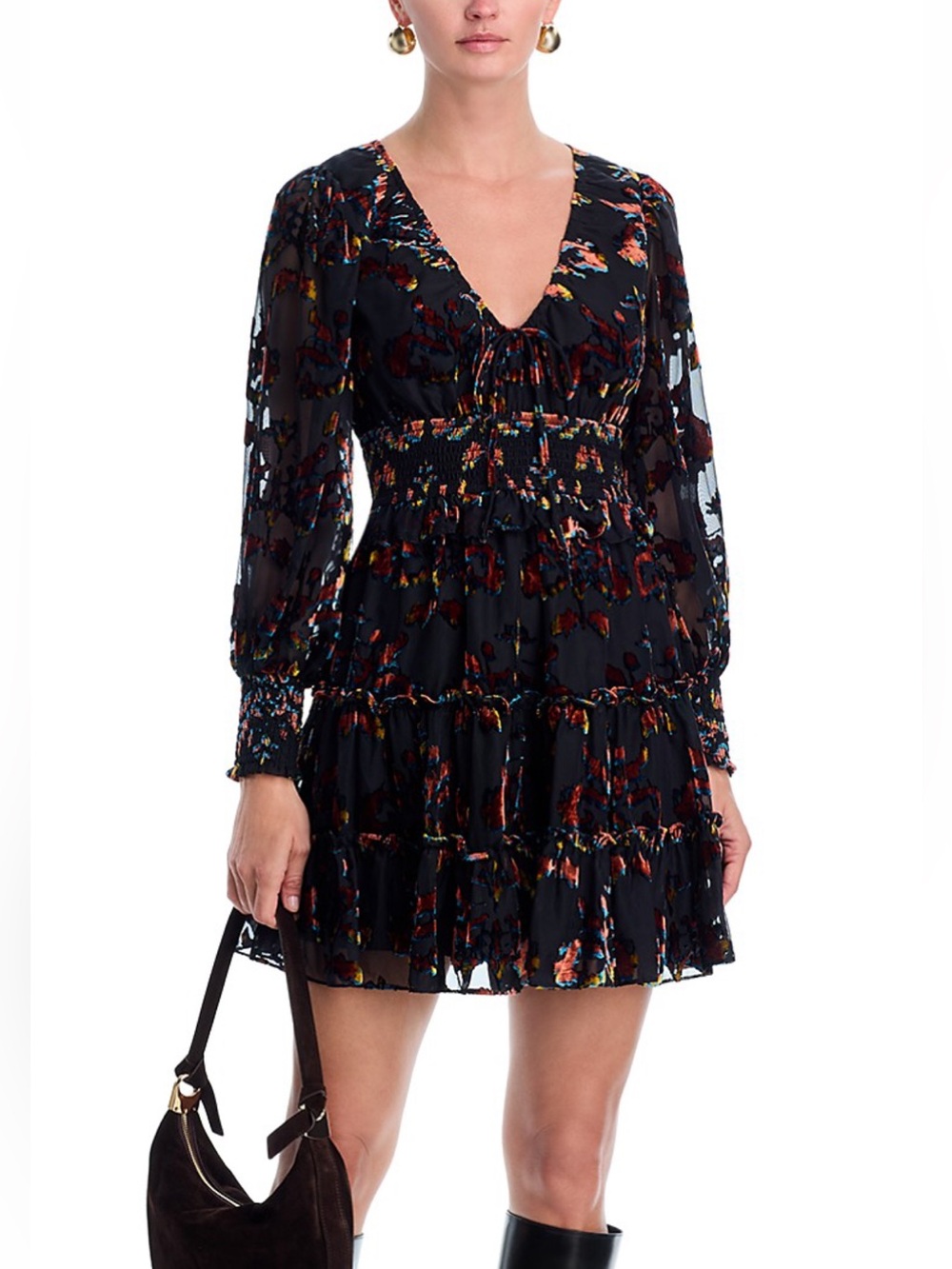 NWT AQUA velvet burnt out dress size S